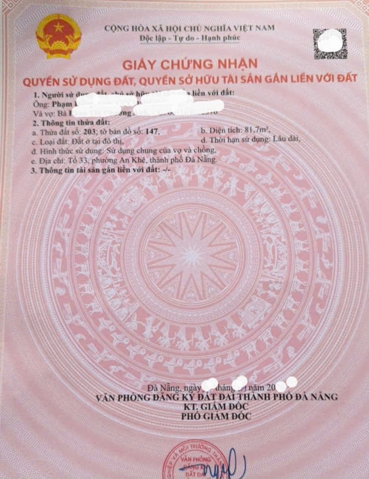 Bán đất đường 55m TRINH ĐƯỜNG - thông Lê Trọng Tấn