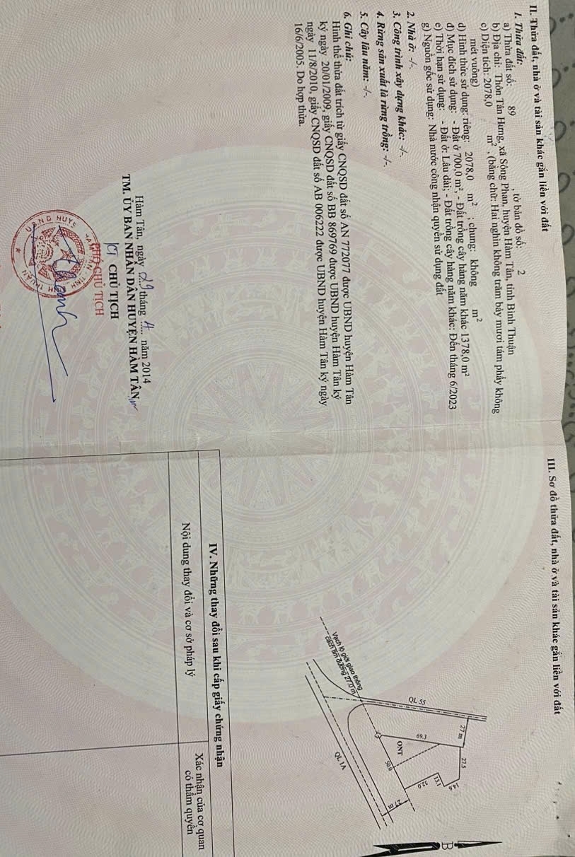 CHÍNH CHỦ BÁN NHÀ XƯỞNG 2 MẶT TIỀN – VỊ TRÍ ĐẸP HÀM TÂN BÌNH THUẬN