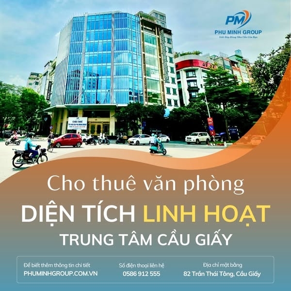 Cho thuê văn phòng trung tâm 300M Cầu Giấy _ 82 Trần Thái Tông, nhiều tiện ích, giá chỉ từ 1x USD/m2
