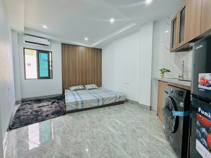 (Cực hiếm) Căn hộ Studio cao cấp 25m2 mới khai trương tại ngõ 128 Nguyễn Đạo An - Có máy giặt riêng