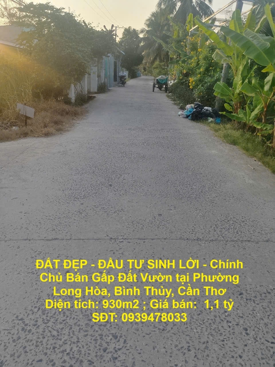 ĐẤT ĐẸP - ĐẦU TƯ SINH LỜI - Chính Chủ Bán Gấp Đất Vườn tại Phường Long Hòa Bình Thủy Cần Thơ