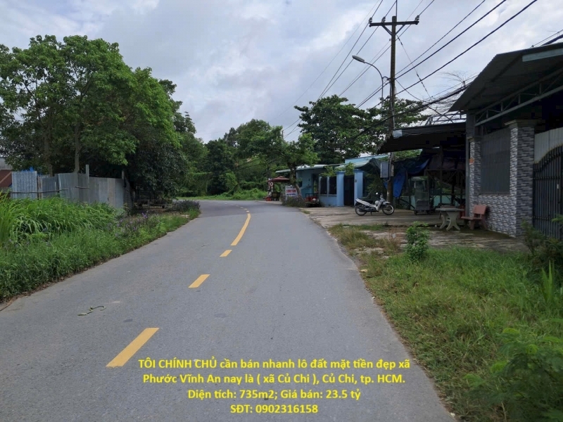 TÔI CHÍNH CHỦ cần bán nhanh lô đất mặt tiền đẹp khu vực huyện Củ Chi TPHCM